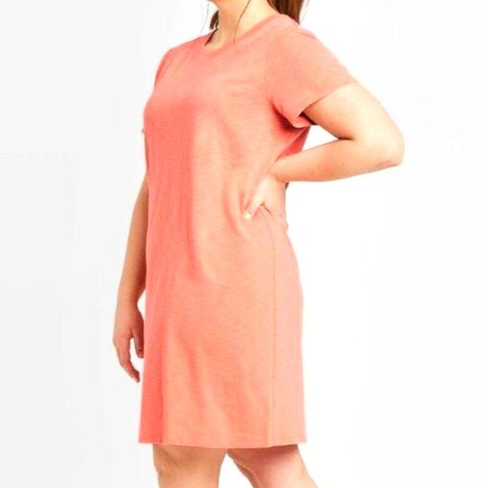 Peach 100% Cotton Short Sleeve T-shirt Dress Medium